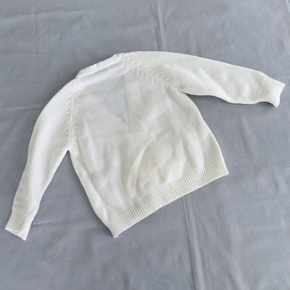Vintage Sevil Triko Girls 2T Cardigan Double Breasted Sweater Embroidery Flowers - Picture 3 of 14